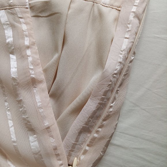 Mango Ecru Striped Satin Skirt, Size S - Picture 3 of 9